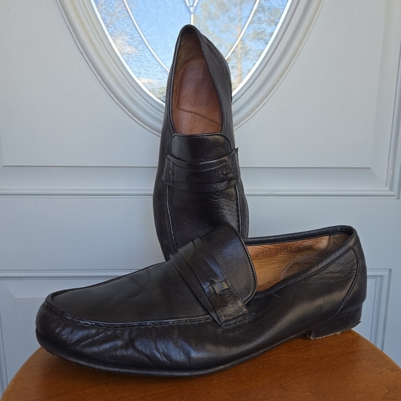 Allen Edmonds Black Leather Penny Loafer Shoes - Picture 1 of 7